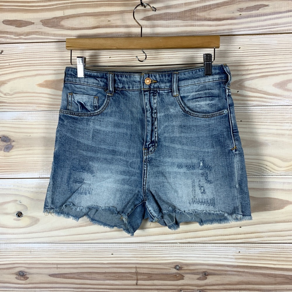 Anthropologie Washed Blue Denim Jean Shorts
